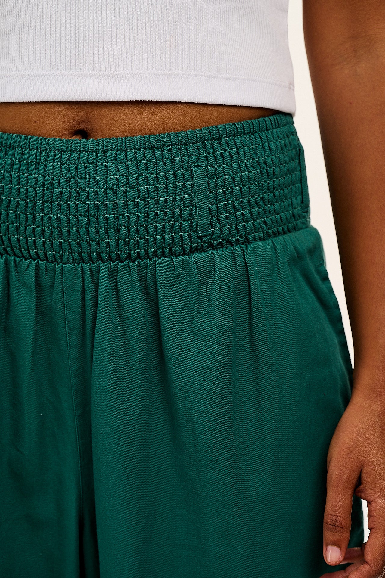 Alexa - Cotton Trousers in Teal - Image 3