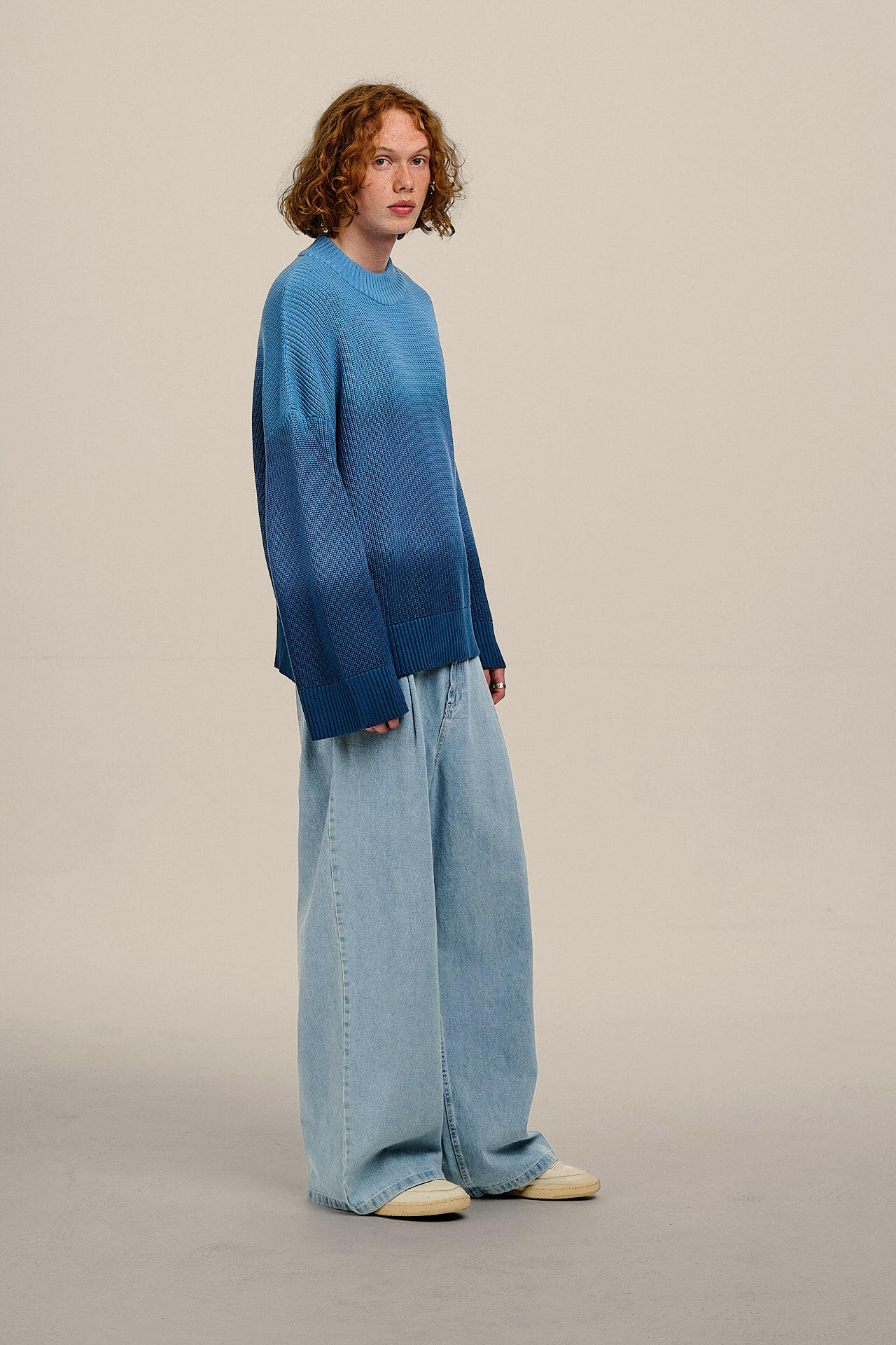 Amari - Oversized Knitted Jumper in Inked Blue Ombre - Image 10