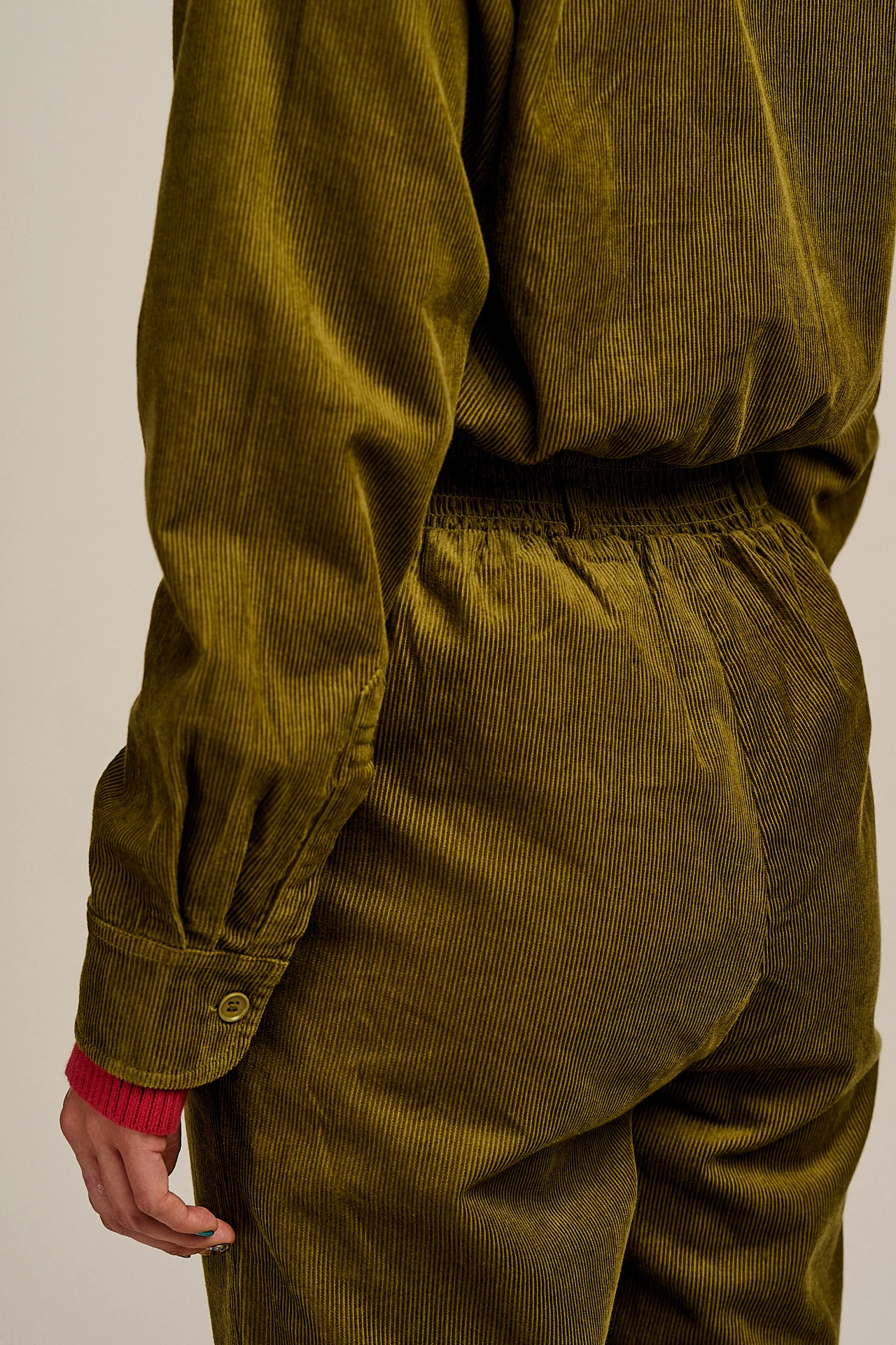 Eddie - Long Sleeve Corduroy Jumpsuit in Fir Green - Image 6