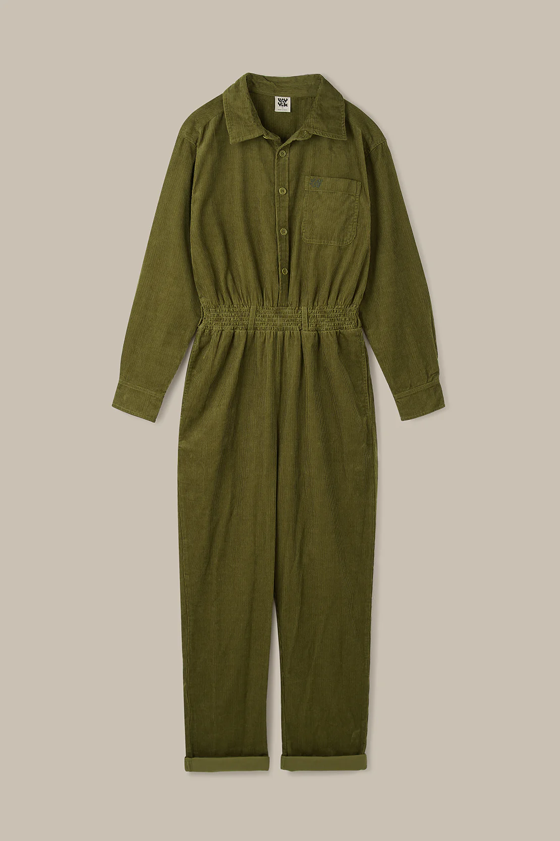 Eddie - Long Sleeve Corduroy Jumpsuit in Fir Green - Image 8