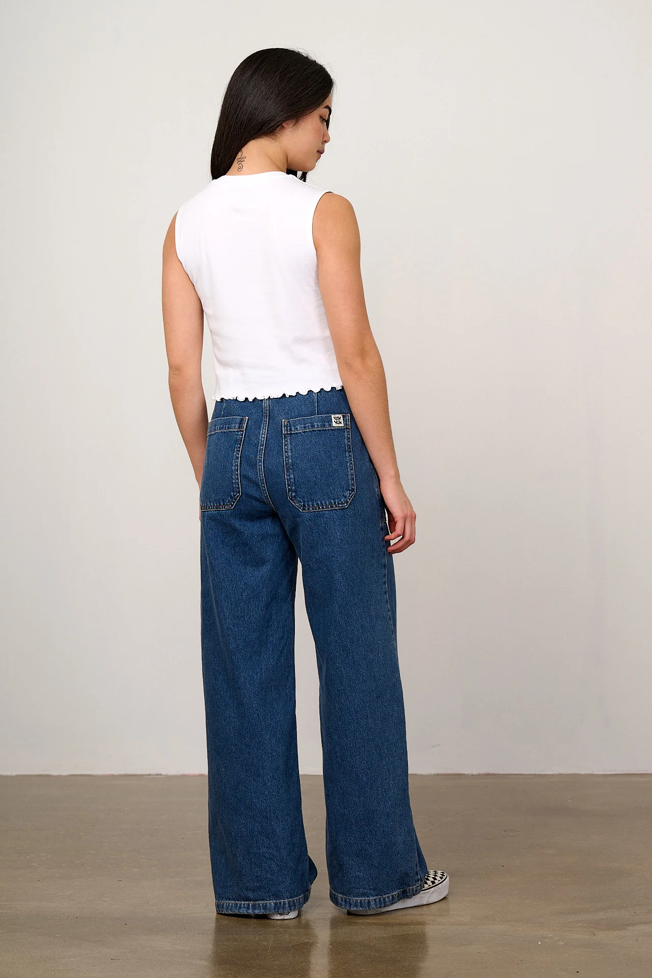 Etta - Cotton Jersey Sleeveless Tank in White - Image 3