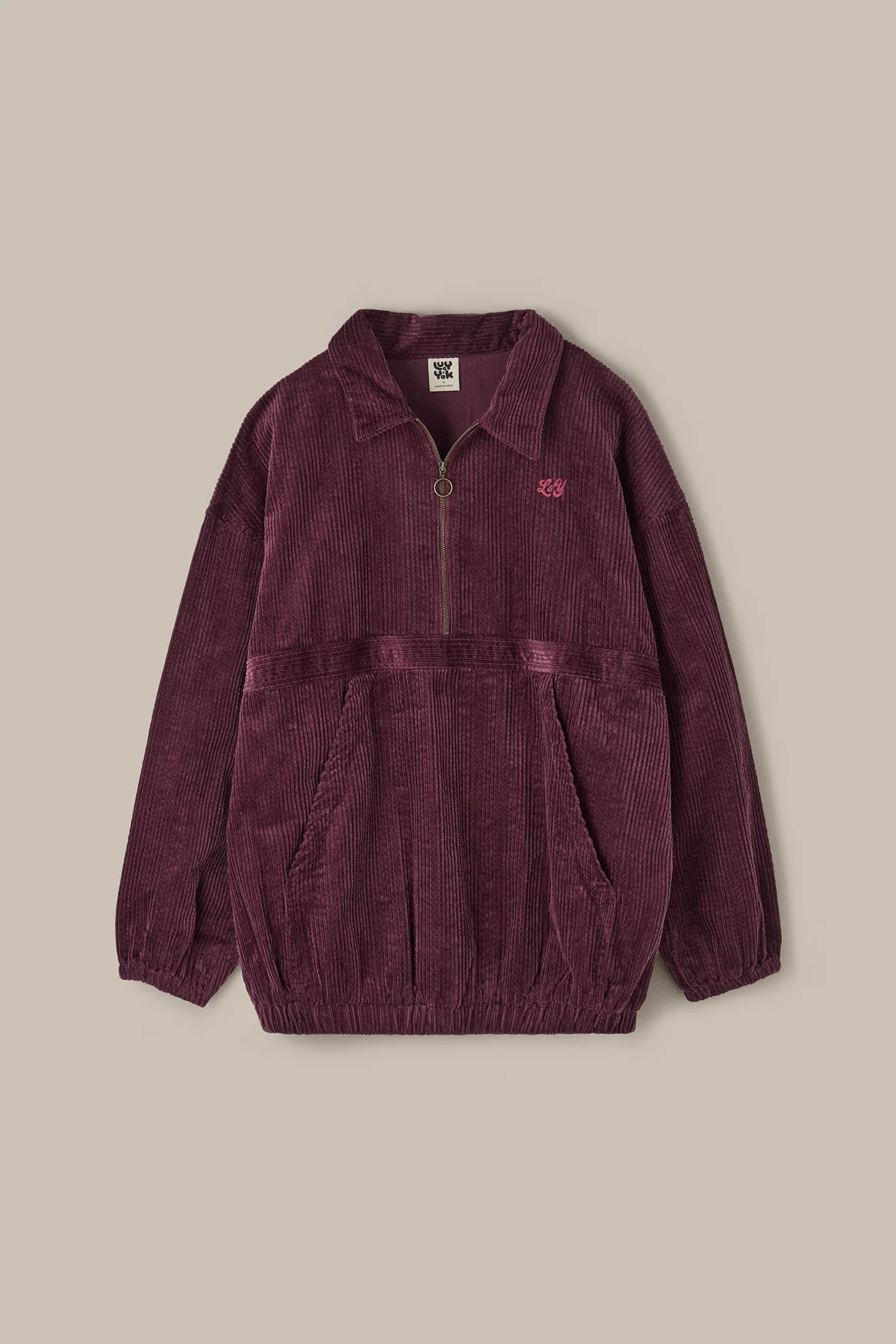 Hiezu - Corduroy Jacket in Burgundy - Image 10