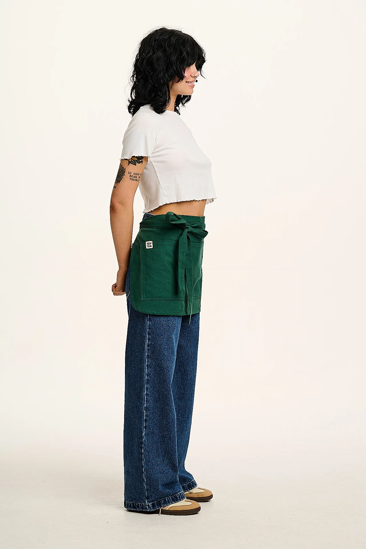 Millau - Midweight Cotton Waist Apron in Posy - Image 6