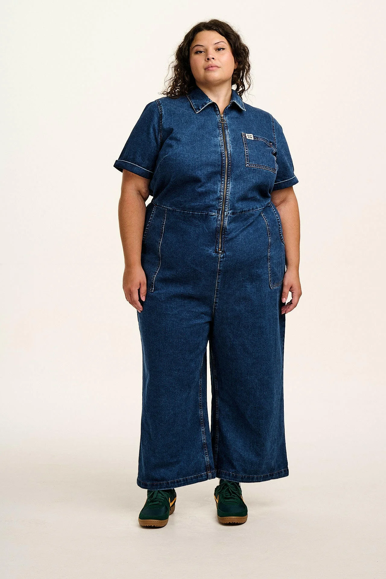 Ragan - Denim Jumpsuit in Mid Wash Blue - Image 8