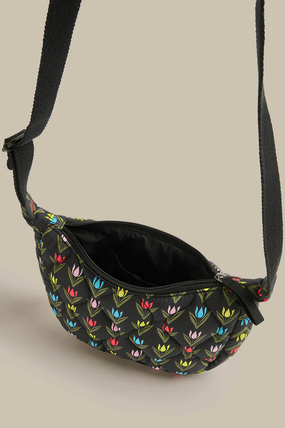 Reims - Crossbody Bag in Black Tulip Print - Image 3