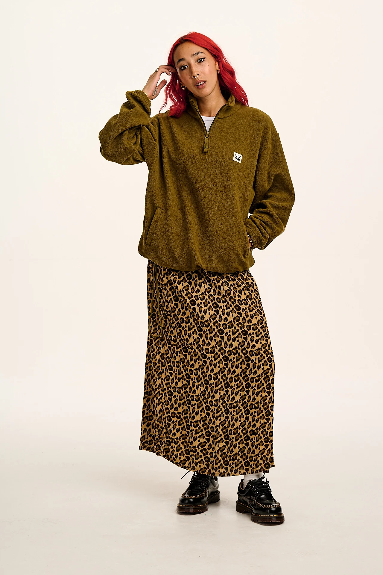 Stevie - Polar Fleece in Khaki Green - Image 10