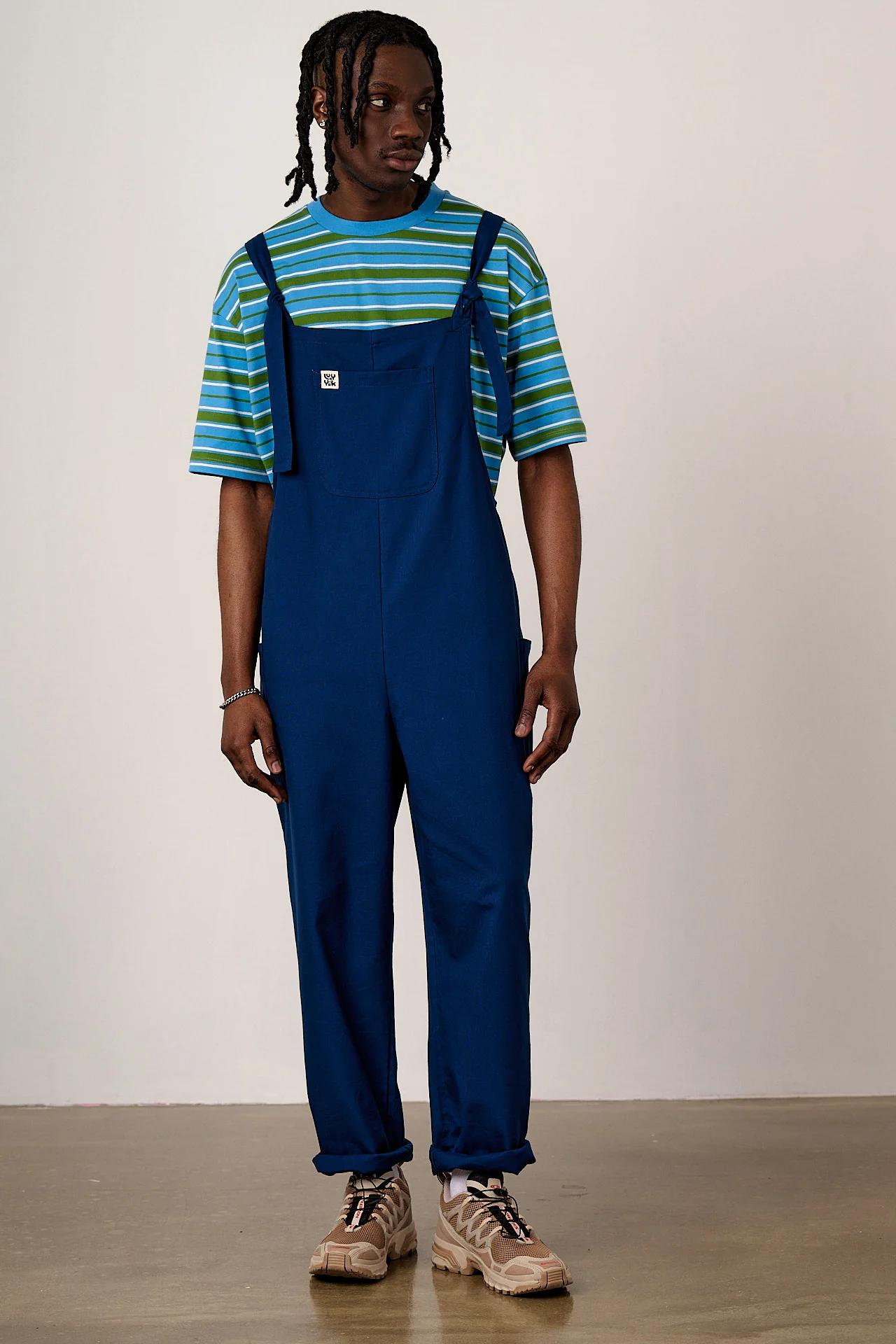 Una - Cotton Dungarees in Navy - Image 3