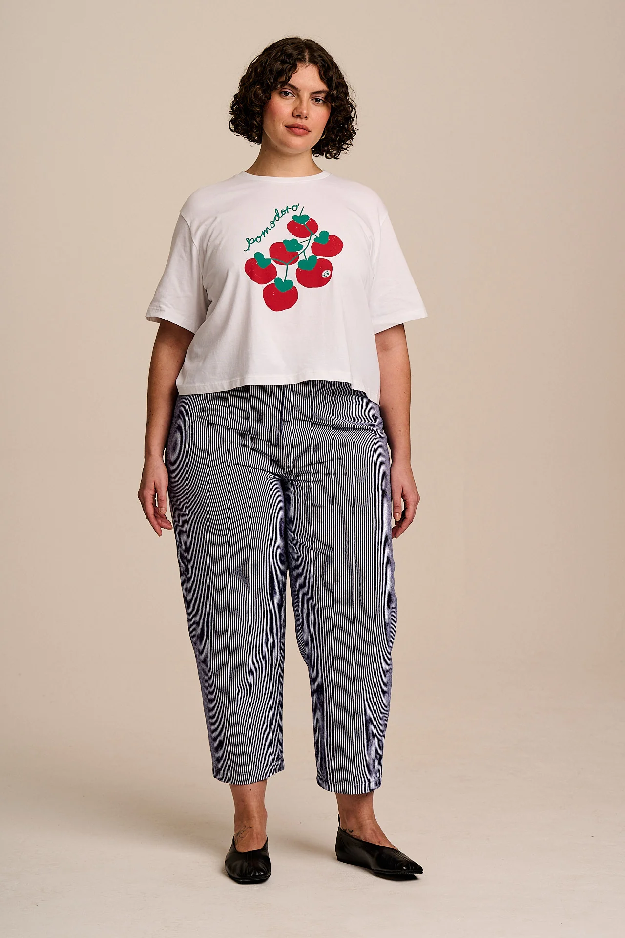 Zayla - Cropped Boxy T-Shirt in Pomodoro Print - Image 6